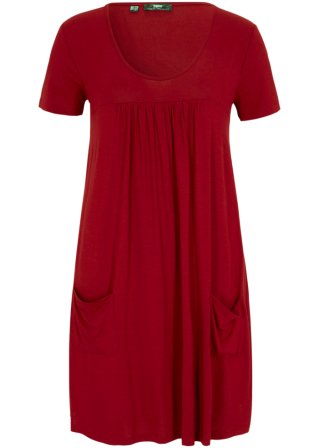 Ausgestelltes Mini- Jerseykleid in rot von vorne - bpc bonprix collection