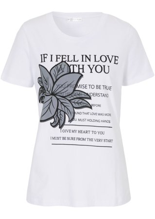 Shirt mit Blumen-Print  in weiß von vorne - bpc selection