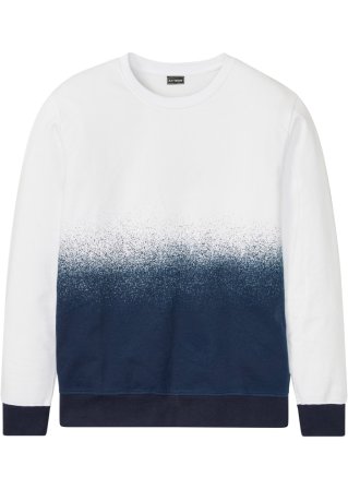 Sweatshirt mit recyceltem Polyester, Farbverlauf in weiß von vorne - RAINBOW