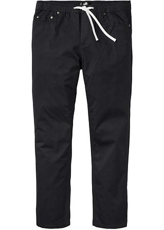 Regular Fit Stretch-Schlupfhose mit Komfortschnitt, Straight in schwarz von vorne - bpc bonprix collection