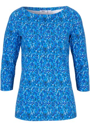 Langarmshirt mit nachhaltiger Baumwolle in blau von vorne - bpc bonprix collection
