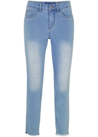 Shaping-Jeans Mid Waist, cropped in blau von vorne - John Baner JEANSWEAR