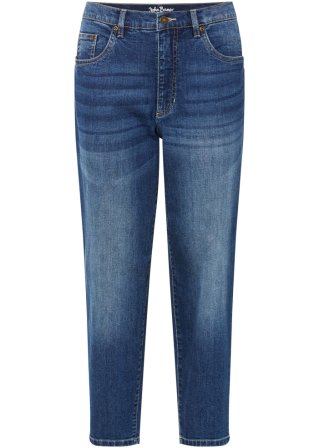 Stretch-Jeans mit Bio-Baumwolle, knöchelfrei in blau von vorne - John Baner JEANSWEAR