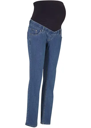 Umstandsjeans aus Bio-Baumwolle, Straight Leg in blau von vorne - bonprix