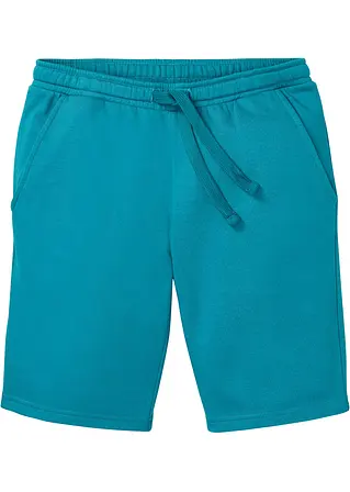 Sweat-Bermuda in petrol von vorne - bonprix