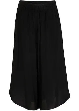Wadenlange Culotte mit Rundumbeqeumbund in schwarz von vorne - bonprix