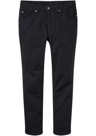 Essential Regular Fit Stretch-Hose, Straight aus Bio Baumwolle in schwarz von vorne - bpc bonprix collection