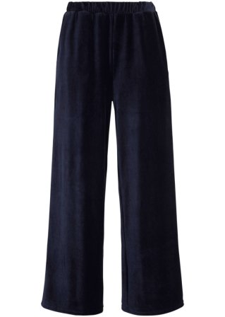 High-Waist-Hose aus Jersey- Cord, lang in blau von vorne - bpc bonprix collection