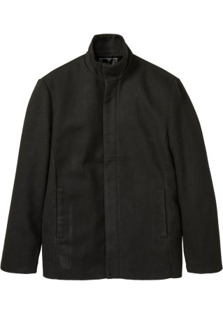 Jacke in Wolloptik in schwarz von vorne - bpc selection