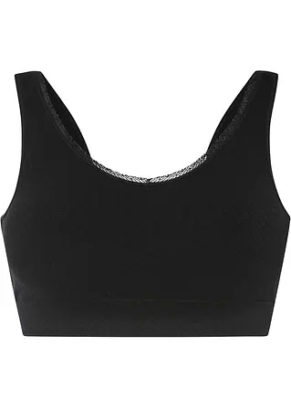 Feel Comfort Seamless Bralette aus Recyclingmaterial in schwarz von vorne - bpc bonprix collection