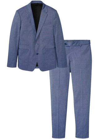 Anzug (2-tlg.Set): Sakko und Hose, Slim Fit in blau von vorne - bpc selection
