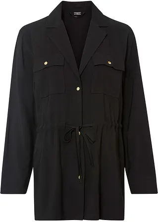 Blusenjacke in schwarz von vorne - BODYFLIRT