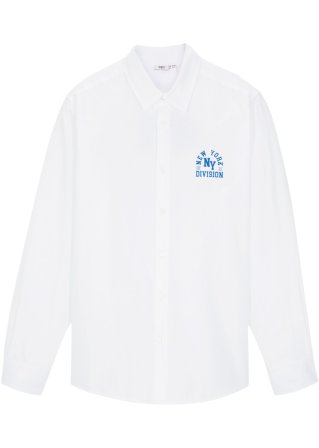 Jungen Oxford Hemd mit Druck in weiß von vorne - bpc bonprix collection