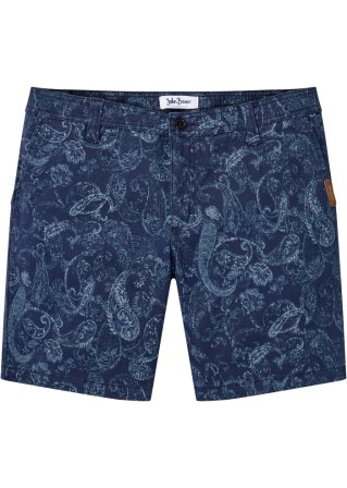 Long-Shorts mit Paisley-Druck, Loose Fit in blau von vorne - John Baner JEANSWEAR