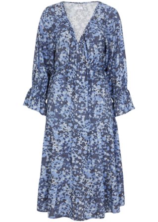 Kleid aus nachhaltiger Viskose in blau von vorne - bpc bonprix collection