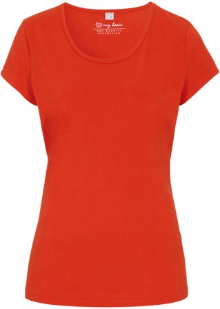 Stretch-Shirt, Kurzarm in orange von vorne - bpc bonprix collection