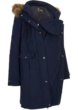 Gesteppt-Trageparka / Umstandsparka in blau von vorne - bpc bonprix collection