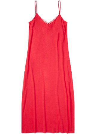 Nachtkleid mit Viskose und Spitzenbesatz in rot von vorne - bpc bonprix collection