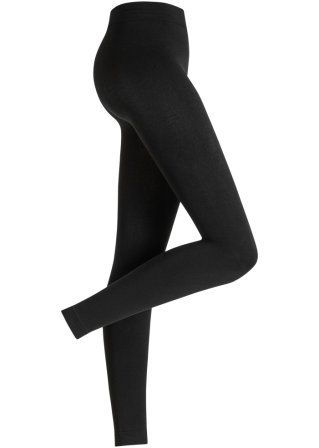 Thermo Leggings 100den mit recyceltem Polyester in schwarz von vorne - bpc bonprix collection