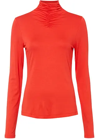 Langarmshirt in rot von vorne - BODYFLIRT