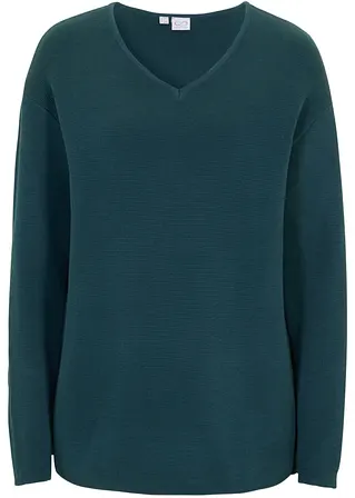 bpc bonprix collection Milano Rib Pullover mit V-Ausschnitt