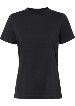Shirt aus Bio-Baumwolle in schwarz von vorne - bpc bonprix collection