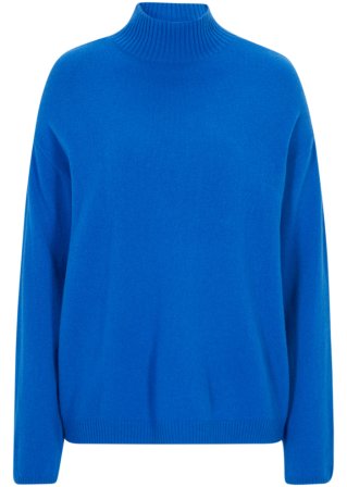 Oversize-Wollpullover mit Good Cashmere Standard®-Anteil in blau von vorne - bpc selection premium