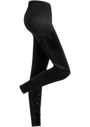 Leggings aus elastischem Samt  in schwarz von vorne - bpc bonprix collection