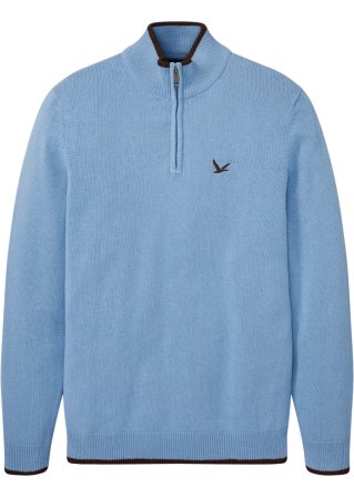 Troyer Pullover in blau von vorne - bpc bonprix collection