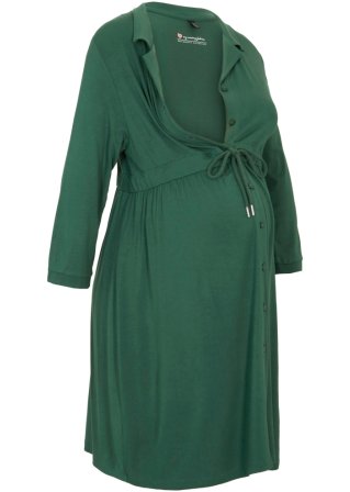 Umstandskleid / Stillkleid mit Kragen in grün von vorne - bpc bonprix collection