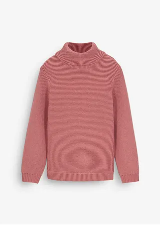 Mädchen Rollkragen Pullover in rosa von vorne - bpc bonprix collection