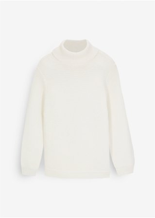 Mädchen Rollkragen Pullover in weiß von vorne - bpc bonprix collection