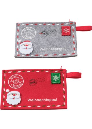 Geschenktaschen für Weihnachtspost (2er Pack) in rot - bpc living bonprix collection