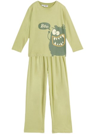 Jungen Pyjama (2-tlg. Set) in grün von vorne - bpc bonprix collection