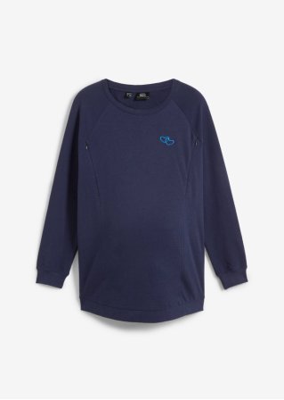 Umstands- / Stillsweatshirt mit Baumwolle in blau von vorne - bpc bonprix collection