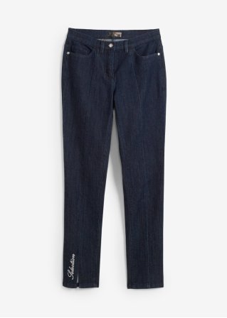 Stretch-Jeans mit Schlitz in blau von vorne - bpc selection