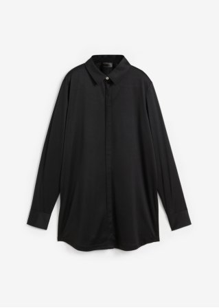 Blusenshirt mit Schmuckknöpfen in schwarz von vorne - bpc selection