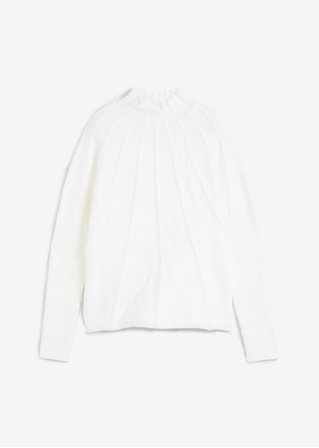 Pullover mit Stehkragen in weiß von vorne - bpc selection
