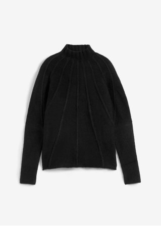 Pullover mit Stehkragen in schwarz von vorne - bpc selection