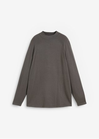 Pullover mit Stehkragen in grau von vorne - bpc bonprix collection