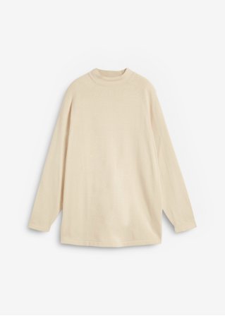 Pullover mit Stehkragen in beige von vorne - bpc bonprix collection