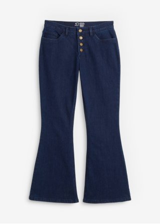 Stretch-Jeans aus Bio-Baumwolle, Flared in blau von vorne - John Baner JEANSWEAR