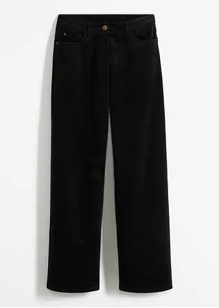Cordhose im Marlene-Stil in schwarz von vorne - bonprix