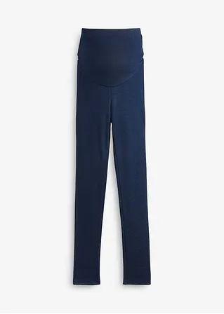 Thermo-Leggings für die Schwangerschaft in Jeansoptik in blau von vorne - bonprix
