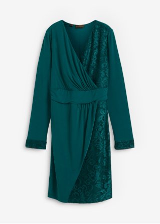 Jerseykleid mit Spitze  in grün von vorne - bpc selection premium