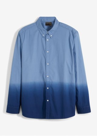 Langarmhemd mit Farbverlauf in blau von vorne - bpc selection