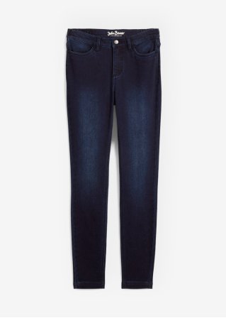 Skinny Jeans Mid Waist, Thermo  in blau von vorne - John Baner JEANSWEAR