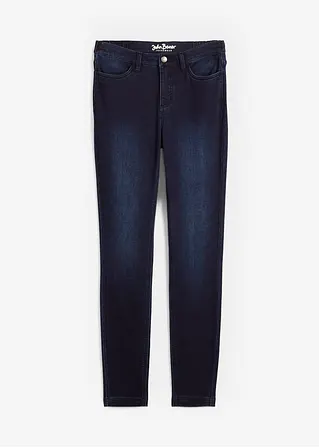Skinny Jeans Mid Waist, Thermo in blau von vorne - John Baner JEANSWEAR