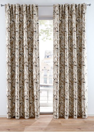 Jacquard Vorhang mit Blumen Muster (1er Pack) in beige - bpc living bonprix collection