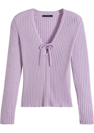 Pullover  mit Schnürung in lila von vorne - BODYFLIRT